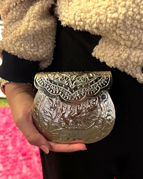 Hand-Crafted Metal Brass Clutch