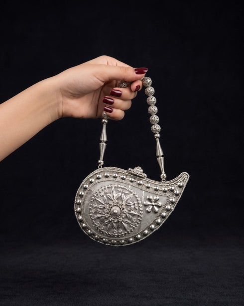 Paisley Metal Clutch
