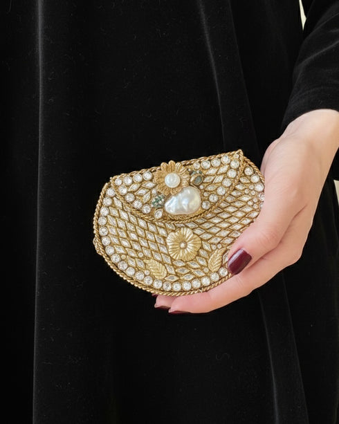 Round Kundan Clutch (Small)