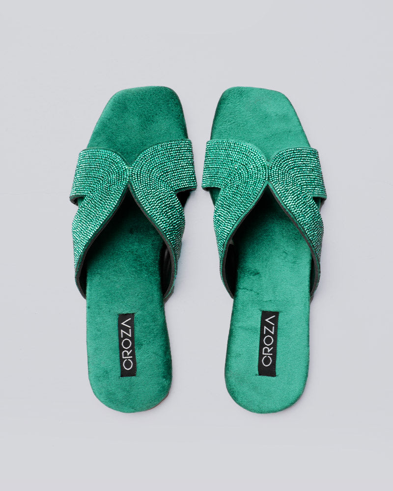 Rhinestone studded flats – CROZA WEAR LTD