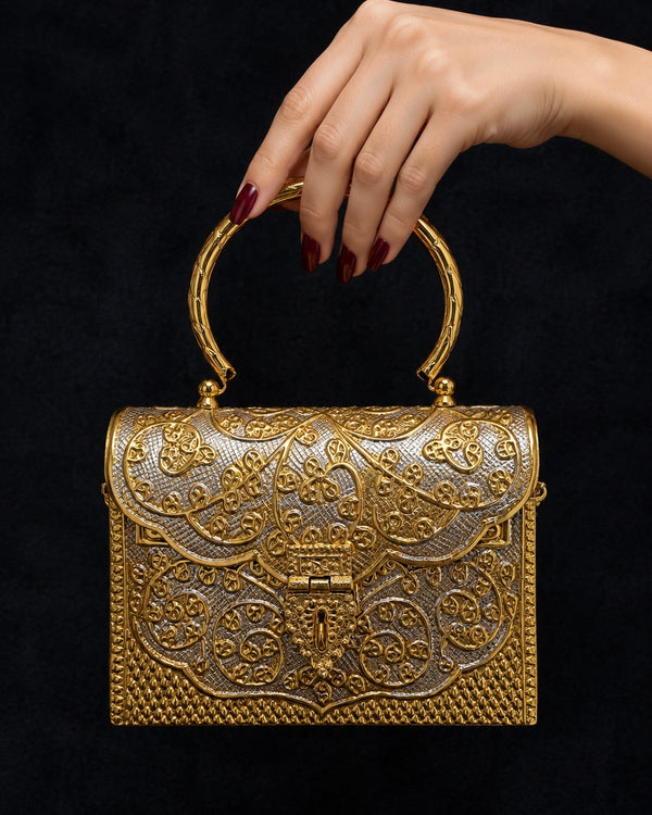Two Toned Brass Purse