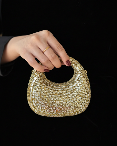 Kundan Round Mini purse