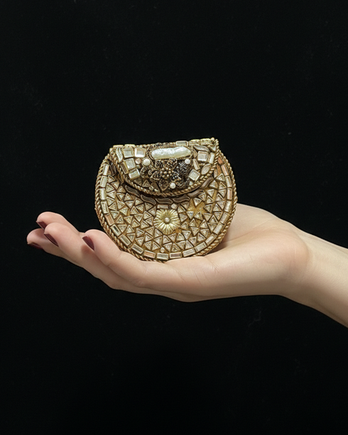 Round Kundan Clutch (Small)