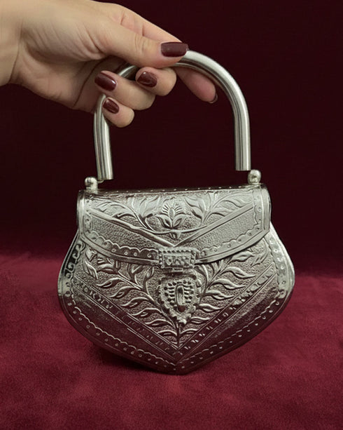Brass Heart-Shaped Clutch - Medium