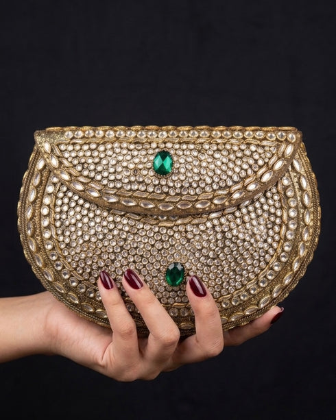 Round Kundan Clutch (Standard)