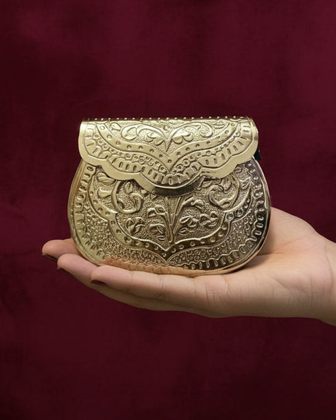Hand-Crafted Metal Brass Clutch