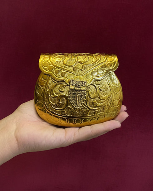 Hand-Crafted Metal Brass Clutch