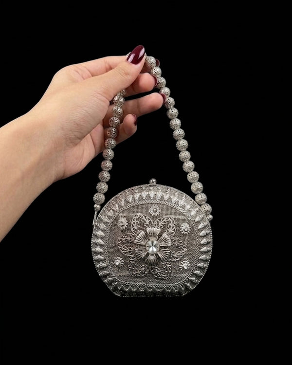 Floral Metal Clutch