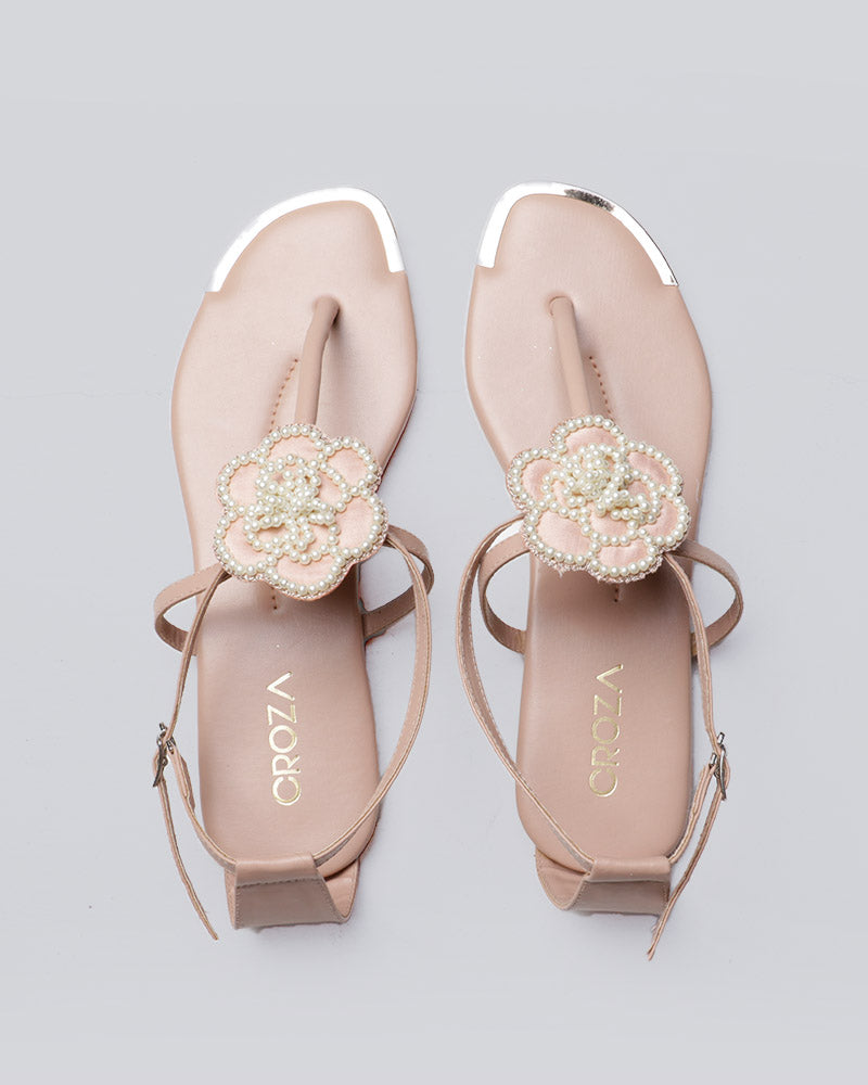 Pink floral Handwork Sandals