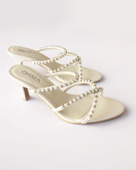 White and Silver Heels