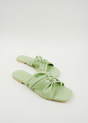 Mint Green Knotted Strap Flats