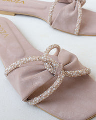 Pink Bow Studded Flats