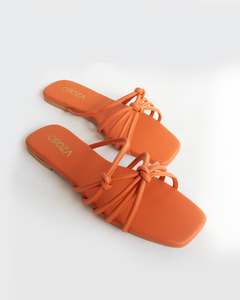 Orange Strappy Flats