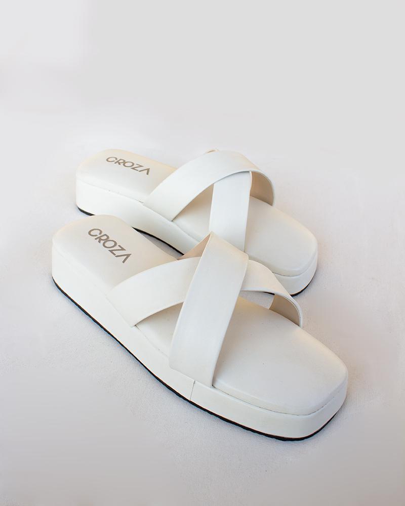 White Crossover Wedges