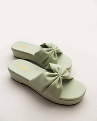 Mint Green Bow Wedges