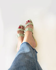 Green Cone Studded Flats