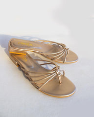 Golden Strappy Flats