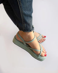 Blue Sandal Wedges with straps