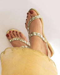Golden Studded Sandals