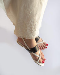White Casual braided sandals