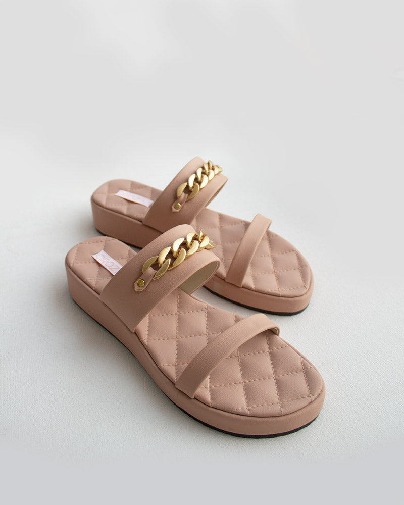 Nude Chain Wedges